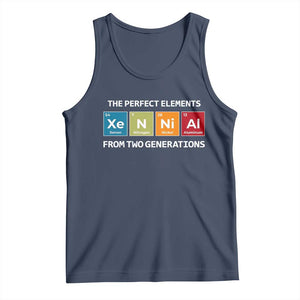 Xennial The Perfect Elements From Two Generations Tank Top Periodic Table Science Graphic TS02 Navy Print Your Wear