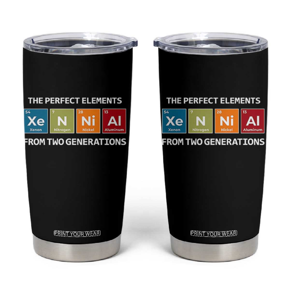 Xennial The Perfect Elements From Two Generations Tumbler Cup Periodic Table Science Graphic