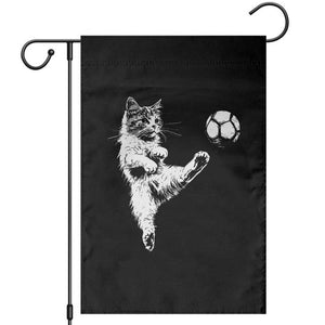 Vintage Sketch Soccer Cat Graphic Garden Flag Kitten Kicking Football Sports Lover TS02 Black Print Your Wear