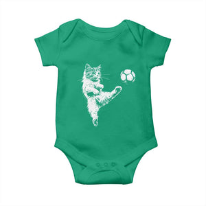 Vintage Sketch Soccer Cat Graphic Baby Onesie Kitten Kicking Football Sports Lover