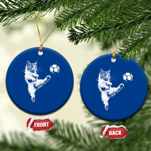 Vintage Sketch Soccer Cat Graphic Ceramic Ornament Kitten Kicking Football Sports Lover TS02 1pc Blue Print Your Wear