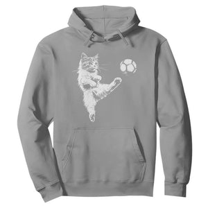 Vintage Sketch Soccer Cat Graphic Hoodie Kitten Kicking Football Sports Lover TS02 Sport Gray Print Your Wear