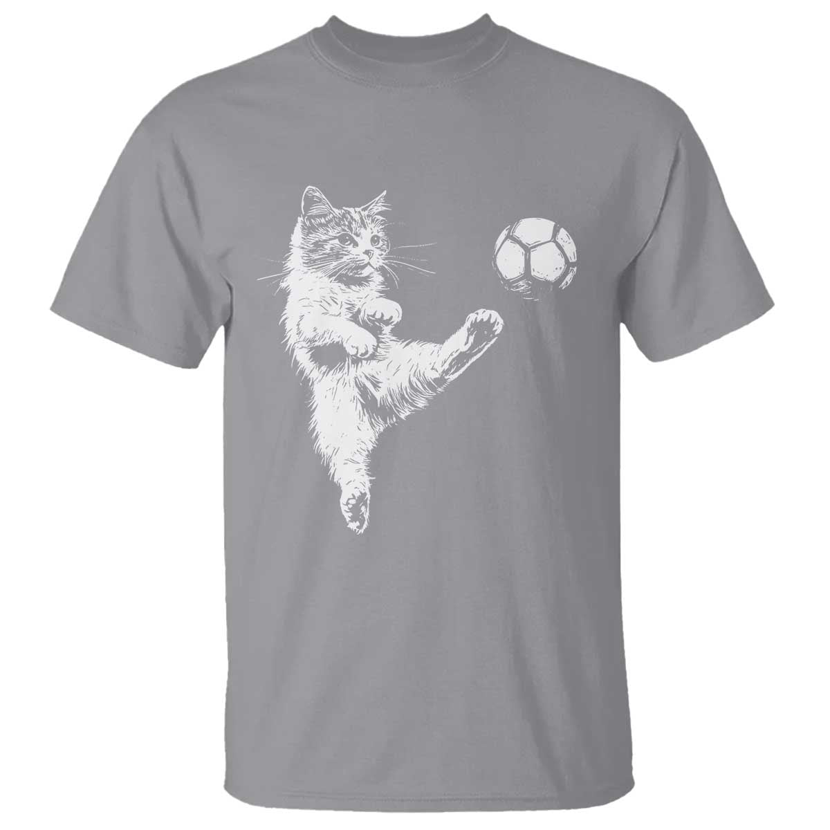 Vintage Sketch Soccer Cat Graphic T Shirt Kitten Kicking Football Sports Lover TS02 Sport Gray Print Your Wear