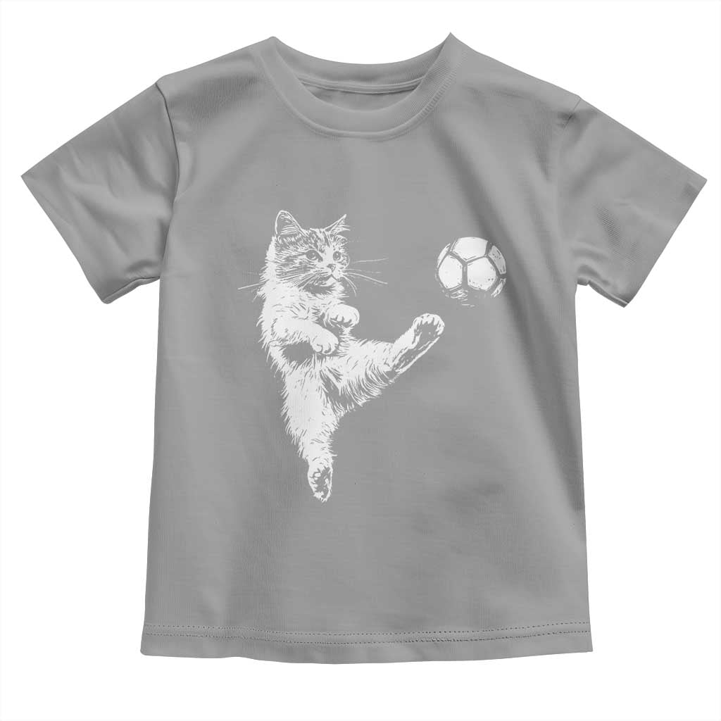 Vintage Sketch Soccer Cat Graphic Toddler T Shirt Kitten Kicking Football Sports Lover