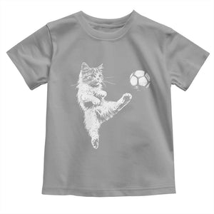 Vintage Sketch Soccer Cat Graphic Toddler T Shirt Kitten Kicking Football Sports Lover