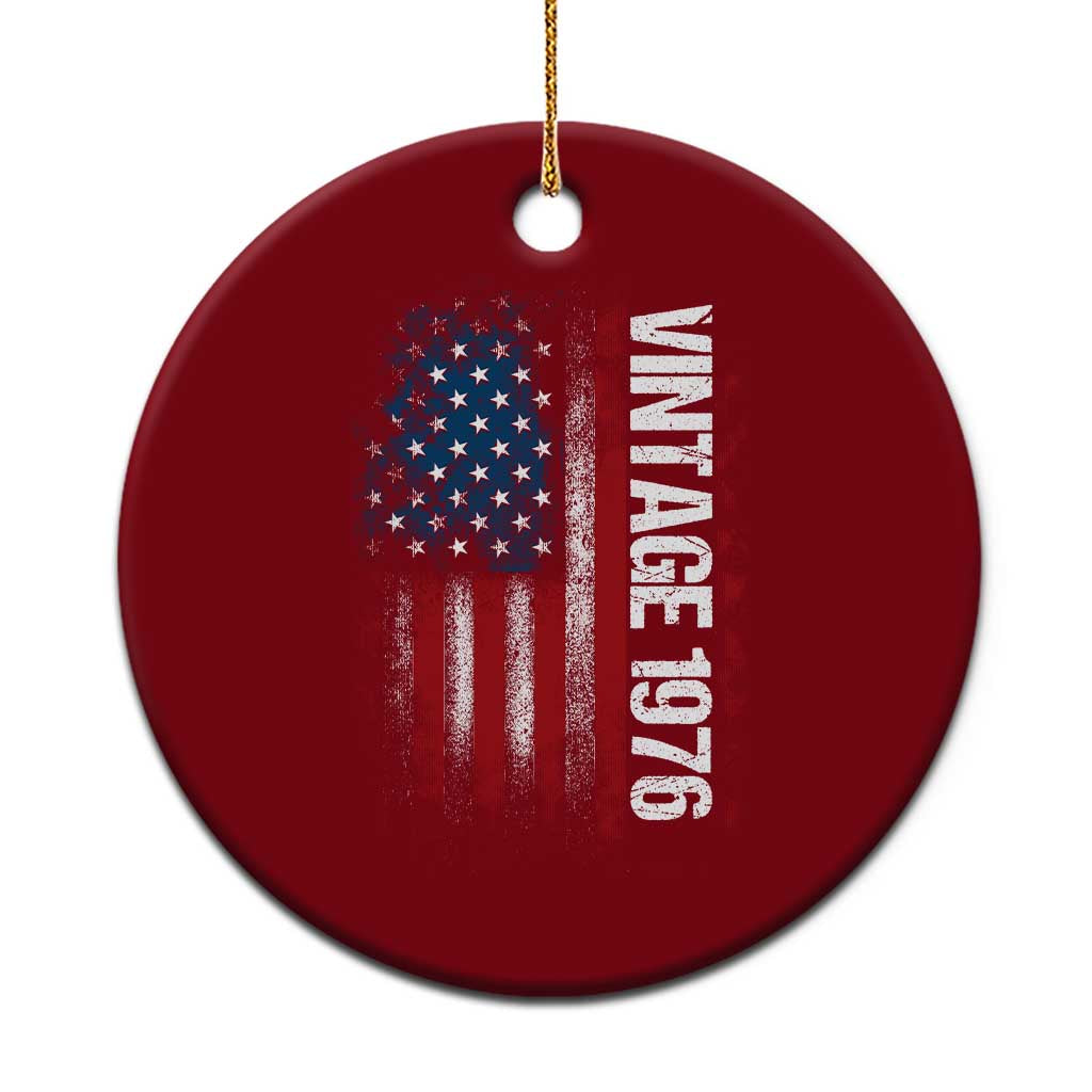 1976 Distressed American Flag Ceramic Ornament Patriotic 50th Birthday Graphic TS02 1pc Red Print Your Wear