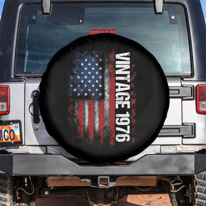 1976 Distressed American Flag Spare Tire Cover Patriotic 50th Birthday Graphic TS02 No hole Black Print Your Wear