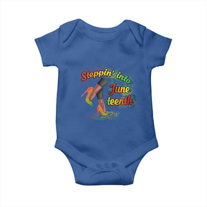 Stepping Into Juneteenth Baby Onesie High Heels African American Black History TS02 Royal Blue Print Your Wear