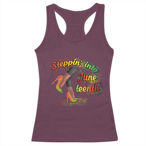 Stepping Into Juneteenth Racerback Tank Top High Heels African American Black History TS02 Maroon Print Your Wear