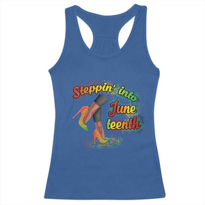 Stepping Into Juneteenth Racerback Tank Top High Heels African American Black History TS02 Royal Blue Print Your Wear