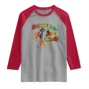 Stepping Into Juneteenth Raglan Shirt High Heels African American Black History TS02 Sport Gray Red Print Your Wear