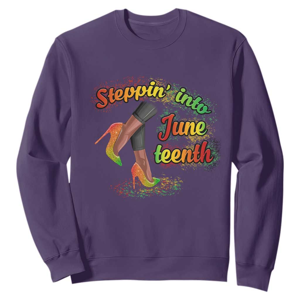 Stepping Into Juneteenth African American Black History Sweatshirt TS02 Purple Printyourwear