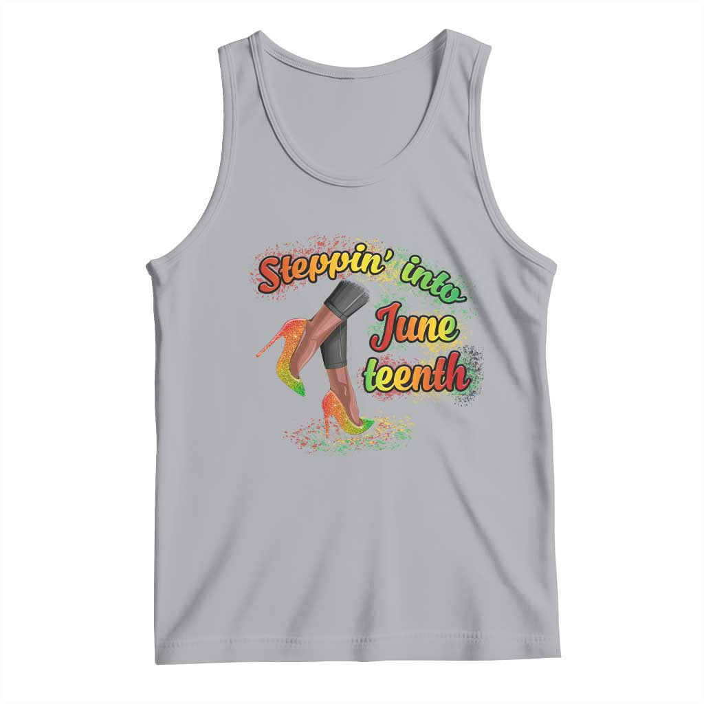 Stepping Into Juneteenth Tank Top High Heels African American Black History TS02 Athletic Heather Print Your Wear