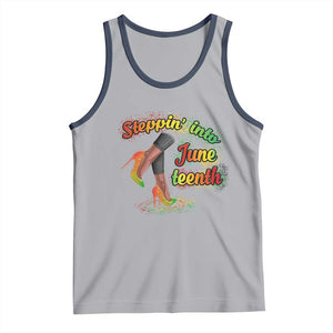 Stepping Into Juneteenth Tank Top High Heels African American Black History TS02 Athletic Heather Navy Print Your Wear
