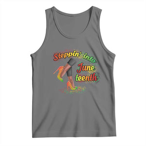 Stepping Into Juneteenth Tank Top High Heels African American Black History TS02 Black Heather Print Your Wear
