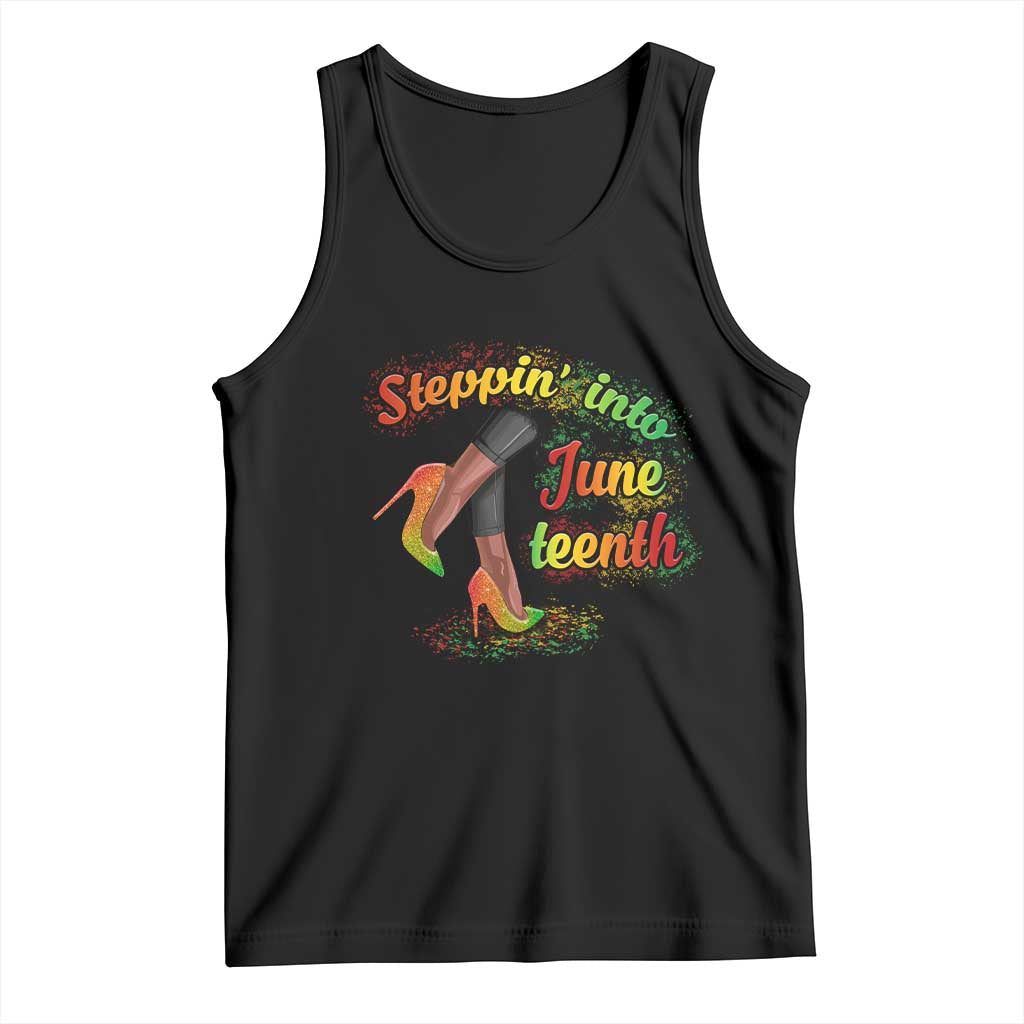 Stepping Into Juneteenth Tank Top High Heels African American Black History TS02 Black Print Your Wear