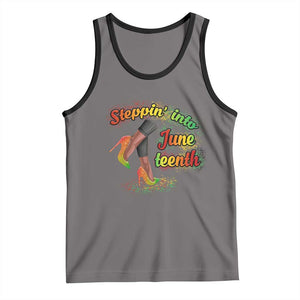 Stepping Into Juneteenth Tank Top High Heels African American Black History TS02 Deep Heather Black Print Your Wear