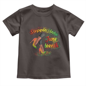 Stepping Into Juneteenth Toddler T Shirt High Heels African American Black History TS02 Dark Chocolate Print Your Wear