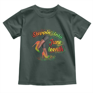 Stepping Into Juneteenth Toddler T Shirt High Heels African American Black History TS02 Dark Forest Green Print Your Wear