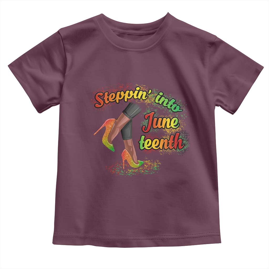 Stepping Into Juneteenth Toddler T Shirt High Heels African American Black History TS02 Maroon Print Your Wear