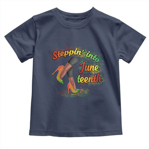 Stepping Into Juneteenth Toddler T Shirt High Heels African American Black History TS02 Navy Print Your Wear
