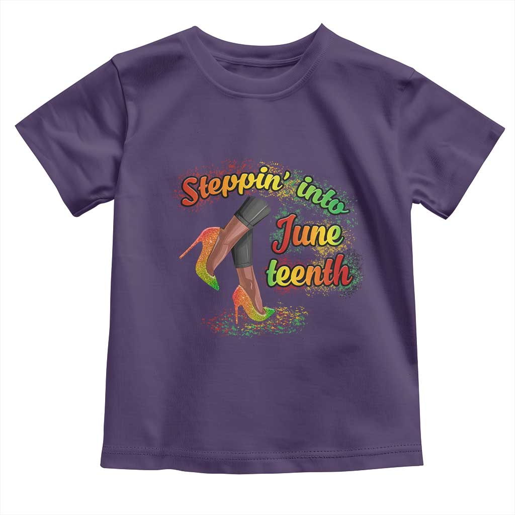 Stepping Into Juneteenth Toddler T Shirt High Heels African American Black History TS02 Purple Print Your Wear
