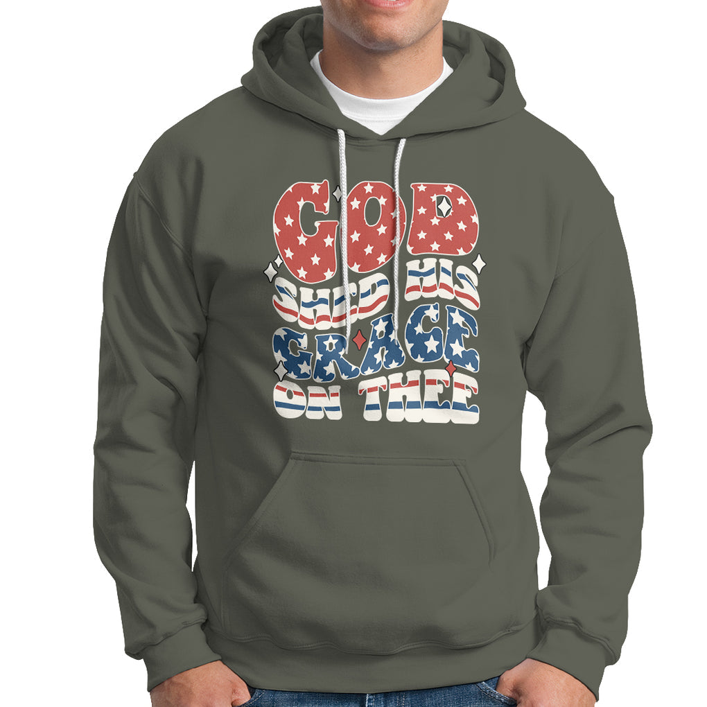 God Blessing Hoodie God Shed His Grace On Thee Amercan Flag TS02 Printyourwear