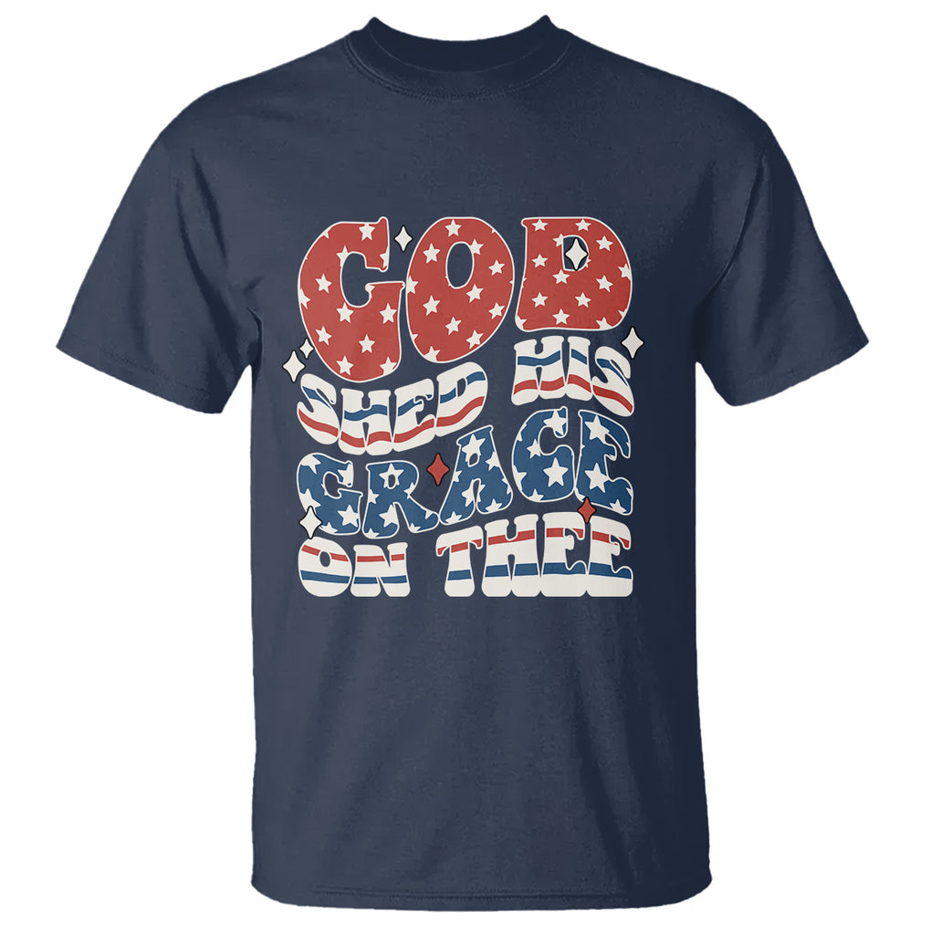 God Blessing T Shirt God Shed His Grace On Thee Amercan Flag TS02 Printyourwear