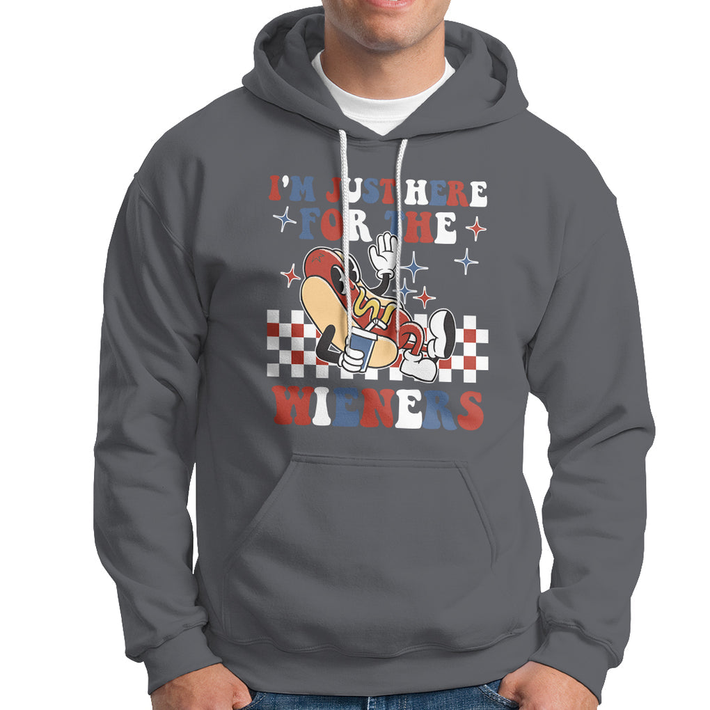 USA Party Hoodie Hot Dog I'm Just Here For The Wieners 4Th Of July TS02 Printyourwear