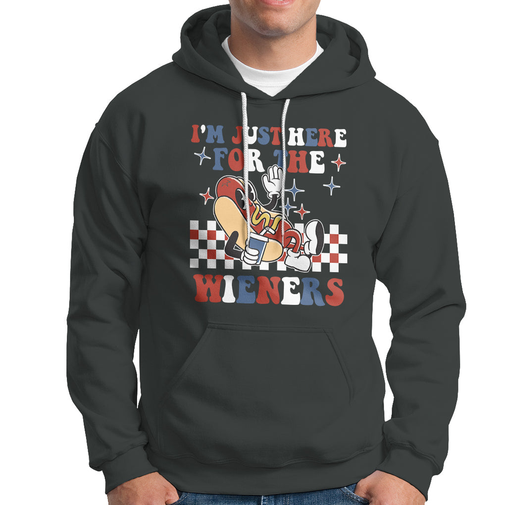 USA Party Hoodie Hot Dog I'm Just Here For The Wieners 4Th Of July TS02 Printyourwear