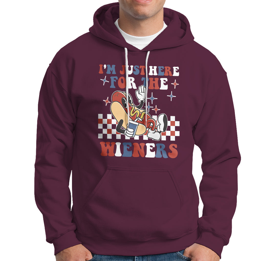 USA Party Hoodie Hot Dog I'm Just Here For The Wieners 4Th Of July TS02 Printyourwear