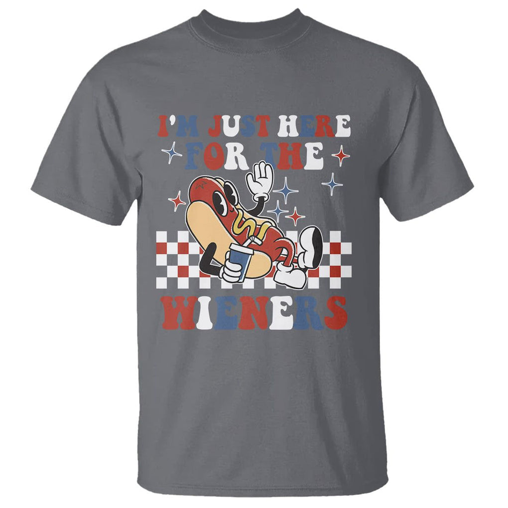 USA Party T Shirt Hot Dog I'm Just Here For The Wieners 4Th Of July TS02 Printyourwear