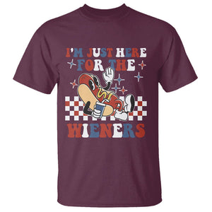 USA Party T Shirt Hot Dog I'm Just Here For The Wieners 4Th Of July TS02 Printyourwear