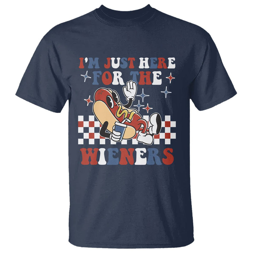 USA Party T Shirt Hot Dog I'm Just Here For The Wieners 4Th Of July TS02 Printyourwear