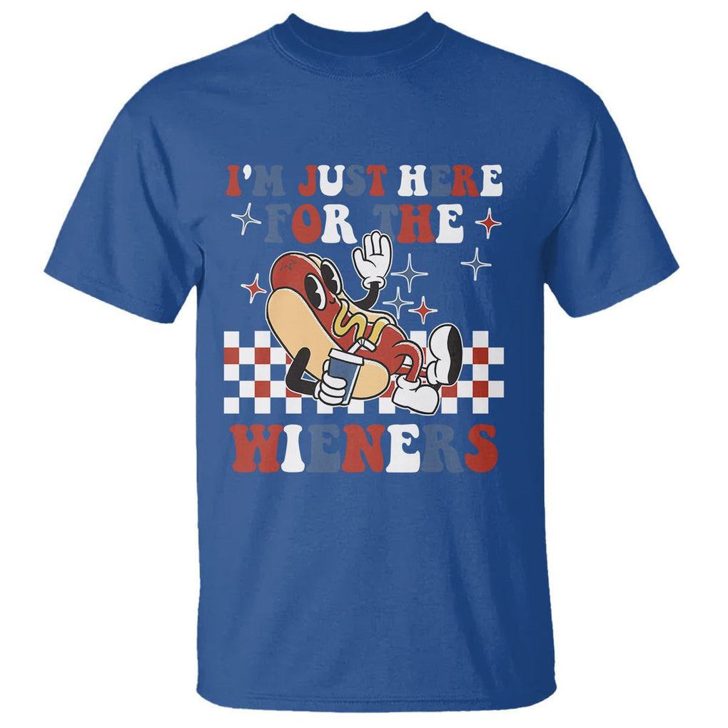USA Party T Shirt Hot Dog I'm Just Here For The Wieners 4Th Of July TS02 Printyourwear