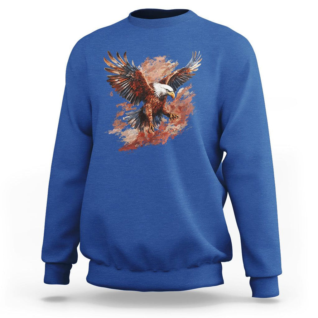 American Bald Eagle Sweatshirt Proud Patriotic US Pride 4th Of July TS02 Royal Blue Printyourwear