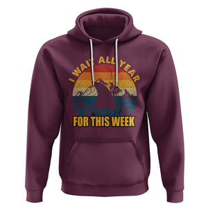 Shark Lover Week Hoodie I Wait All Year For This Week Funny Fin TS02 Maroon Printyourwear