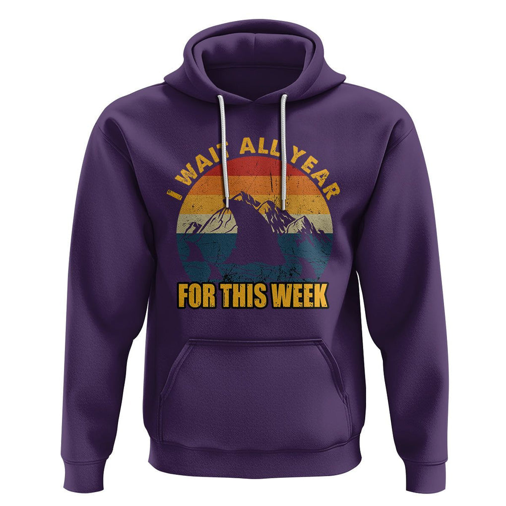 Shark Lover Week Hoodie I Wait All Year For This Week Funny Fin TS02 Purple Printyourwear