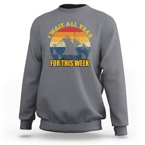 Shark Lover Week Sweatshirt I Wait All Year For This Week Funny Fin TS02 Charcoal Printyourwear