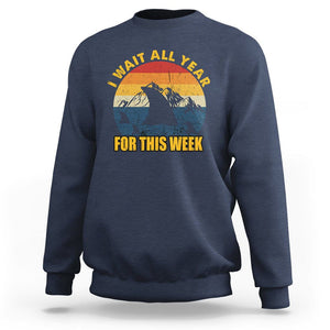 Shark Lover Week Sweatshirt I Wait All Year For This Week Funny Fin TS02 Navy Printyourwear
