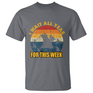 Shark Lover Week T Shirt I Wait All Year For This Week Funny Fin TS02 Charcoal Printyourwear