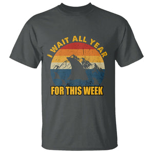Shark Lover Week T Shirt I Wait All Year For This Week Funny Fin TS02 Dark Heather Printyourwear