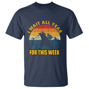 Shark Lover Week T Shirt I Wait All Year For This Week Funny Fin TS02 Navy Printyourwear