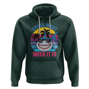 Funny Shark Lover Hoodie Guess What Week It Is Retro Summer Beach TS02 Dark Forest Green Printyourwear