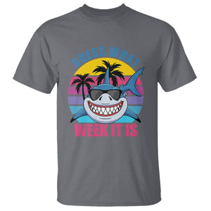 Funny Shark Lover T Shirt Guess What Week It Is Retro Summer Beach TS02 Charcoal Printyourwear
