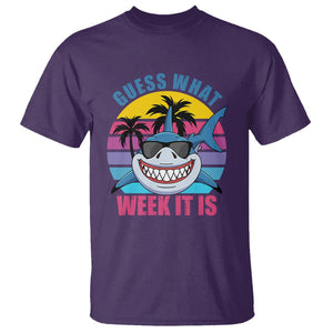 Funny Shark Lover T Shirt Guess What Week It Is Retro Summer Beach TS02 Purple Printyourwear