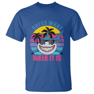 Funny Shark Lover T Shirt Guess What Week It Is Retro Summer Beach TS02 Royal Blue Printyourwear