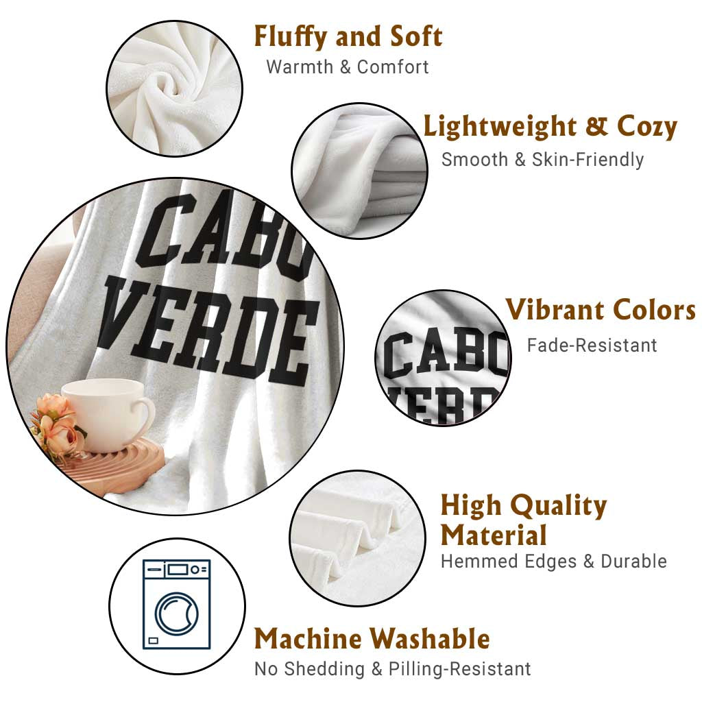 Cabo Verde Returns Home National Pride Varsity Style Throw Blanket Cape Verde Minimalist Text Graphic TS02 Print Your Wear