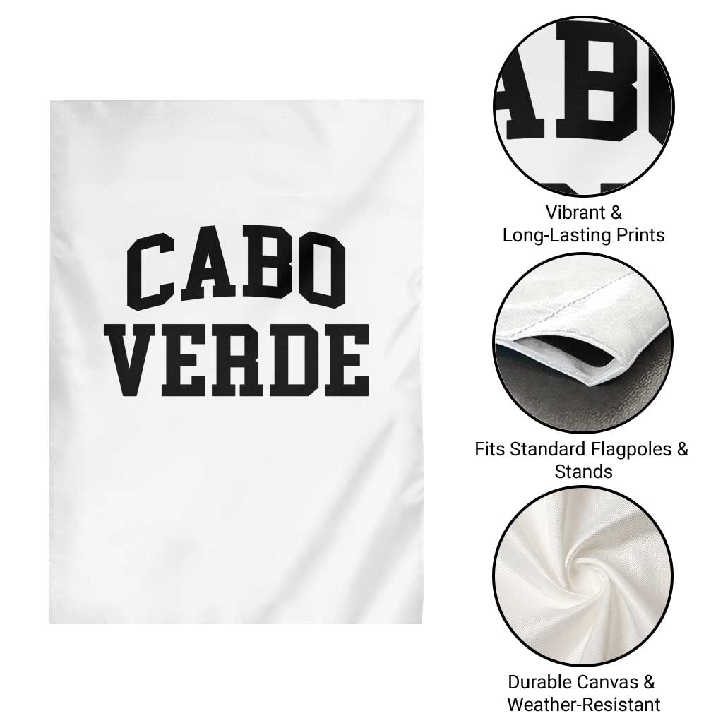 Cabo Verde Returns Home National Pride Varsity Style Garden Flag Cape Verde Minimalist Text Graphic TS02 Print Your Wear