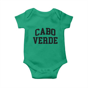 Cabo Verde Returns Home National Pride Varsity Style Baby Onesie Cape Verde Minimalist Text Graphic TS02 Irish Green Print Your Wear